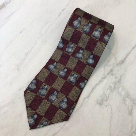 Claiborne Pear Print Tie Classic Necktie